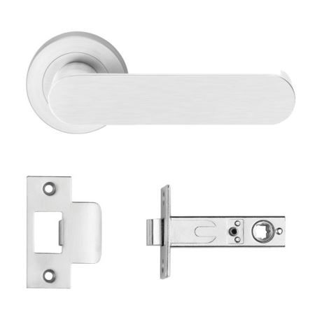 Designer Doorware Luna Lever Set On R10 Round Rose with Latch