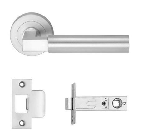 Designer Doorware Lanex Lever Set On R10 Rose with Latch