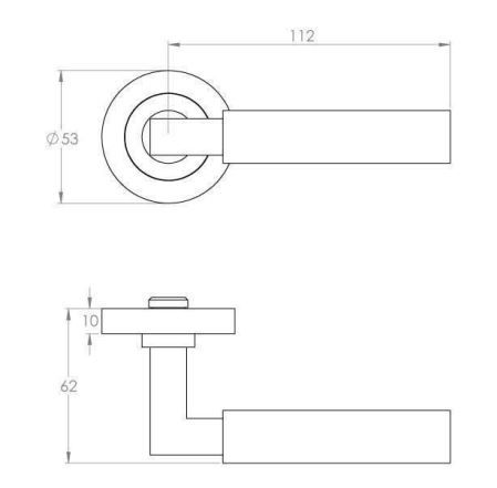 Designer Doorware Lanex Lever Set On R10 Rose with Latch