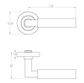 DESIGNER DOORWARE LANEX LVR SET ON R10 ROSE INC. LATCH BOLT