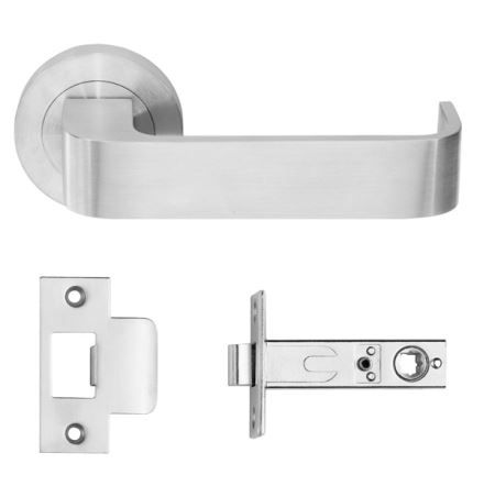 Designer Doorware Montana Lever Set On R10 Rose with Latch