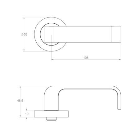 Designer Doorware Montana Lever Set On R10 Rose with Latch