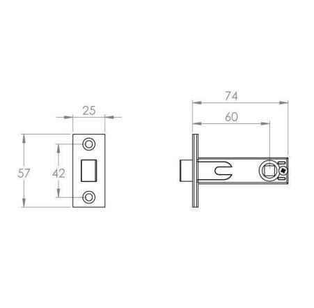 Designer Doorware TL60- Tubular Passage Latch