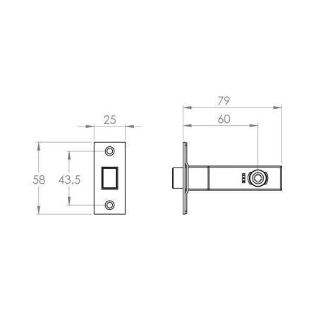 Designer Doorware TP60- Tubular Privacy Bolt