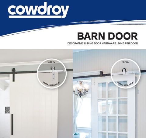 COWDROY BD25020 BARN DOOR SIDE FIX 1000MM PACKED SET SGL DOOR