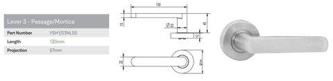 YALE LEVER 3 SIMPLICITY PASSAGE