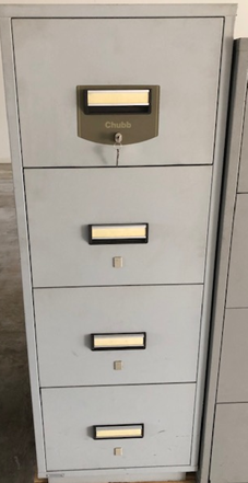 CHUBB 4 DRAWER 2 HOUR FIRE RESISTANT SECURITY CABINET