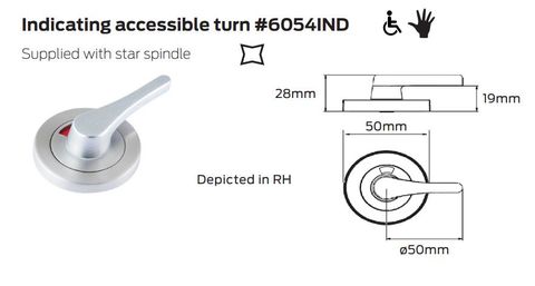 LEGGE 6000 SERIES 6054IND RH INDICATING ACCESSIBLE TURN SNIB