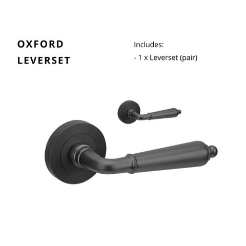 ZANDA 10070 OXFORD ROUND ROSE LEVER SET BLK