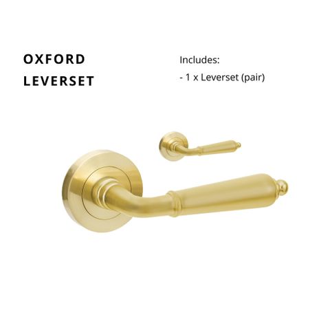 ZANDA 10070 OXFORD ROUND ROSE LEVER SET SB