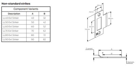 LEGGE 991/990 SERIES 70mm EXT. T'STRIKE PLATE