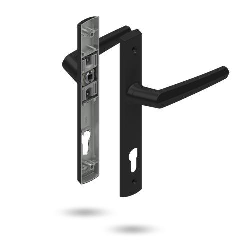PALLADIUM D/CYL LOCK ARIA LEVER FURN SET BLK