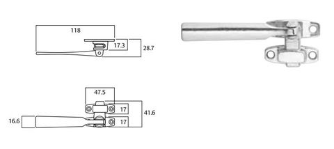 LOCKWOOD L27 CASEMENT WINDOW FASTENER CP DP