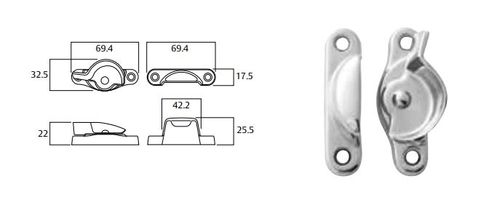 LOCKWOOD SASH FASTENERS WINDOW NON-KEYED