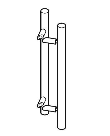 BARBEN BAH-147 25MM BACK TO BACK TIMBER / ALUM ENTRY HANDLE SET