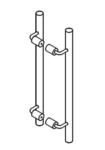 BARBEN BAH-180 38MM BACK TO BACK GLASS ENTRY HANDLE SET