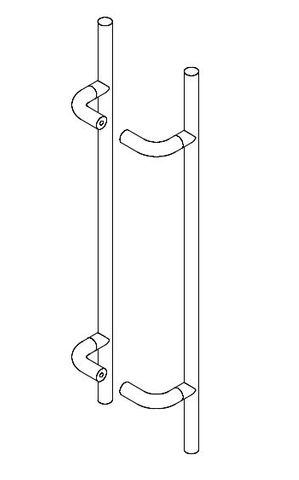 BARBEN BAH-198 16MM BACK TO BACK TIMBER / ALUM ENTRY HANDLE SET