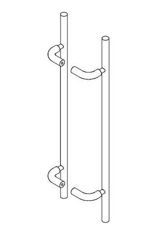 BARBEN BAH-199 16MM BACK TO BACK TIMBER / ALUM ENTRY HANDLE SET