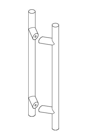 BARBEN BAH-205 32MM BACK TO BACK GLASS ENTRY HANDLE SET