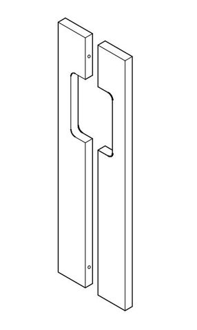 BARBEN BAH-171 75x20MM BACK TO BACK GLASS ENTRY HANDLE SET