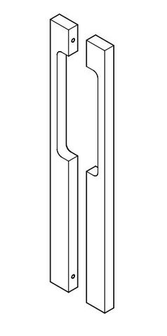 BARBEN BAH-182 50x20MM BACK TO BACK TIMBER / ALUM ENTRY HANDLE SET