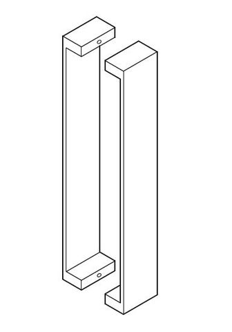 BARBEN BAH-172 100x10MM BACK TO BACK GLASS ENTRY HANDLE SET