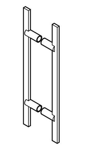 BARBEN BAH-137 25X12MM BACK TO BACK GLASS ENTRY HANDLE SET