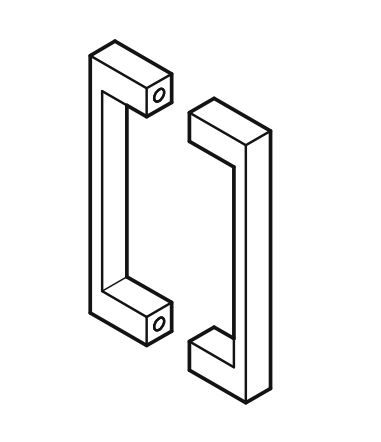 BARBEN BAH-165 25x12MM BACK TO BACK TIMBER / ALUM ENTRY HANDLE SET