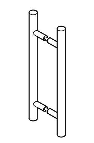 BARBEN BAH-134 32MM BACK TO BACK GLASS ENTRY HANDLE SET