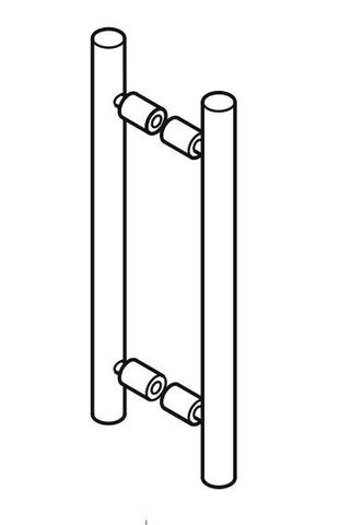 BARBEN BAH-144 32MM BACK TO BACK GLASS ENTRY HANDLE SET
