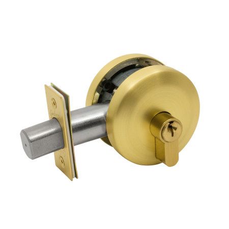 GAINSBOROUGH NEUE SMOOTH SINGLE CYLINDER RND DEADBOLT SB KEY