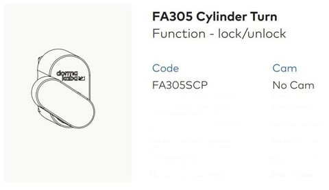 DORMAKABA FA305 STANDARD CASE FIX TURN SNIB SCP