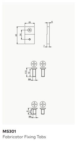 DORMAKABA MS301 FABRICATOR FIXING TABS
