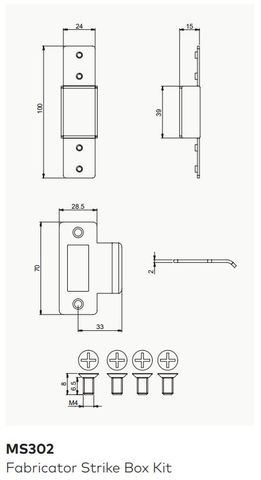 DORMAKABA MS302 FABRICATOR STRIKE BOX KIT