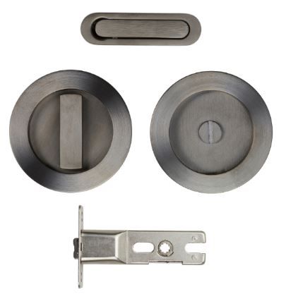 DESIGNER DOORWARE ROUND FP51112-65 FLUSH PRIVACY SET WITH LATCH