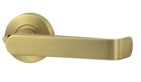 VIVID LEVER V1 PRIVACY SET WITH LATCH SATIN BRASS PVD