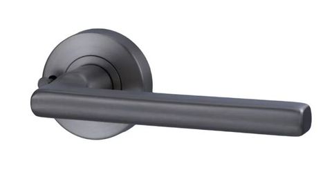 VIVID LEVER V4 PRIVACY SET WITH LATCH SATIN GUN METAL PVD