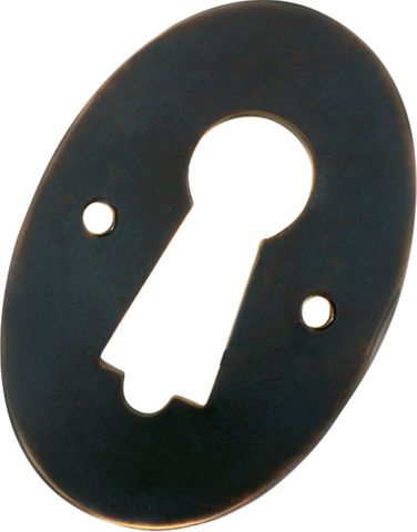 TRADCO ESCUTCHEON PRESSED ANTIQUE COPPER H44XW30MM