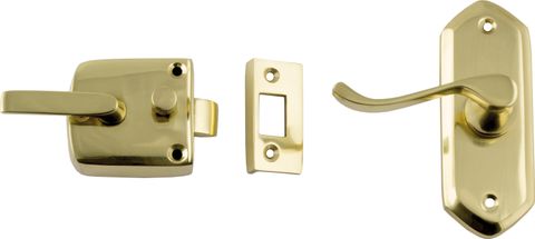 TRADCO SCREEN DOOR LATCH LEFT HAND POLISHED BRASS