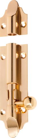 TRADCO BARREL BOLT VICTORIAN POLISHED BRASS L100XW32MM BOLT