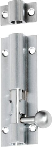 TRADCO BARREL BOLT SATIN CHROME L75XW25MM BOLT 7.5MM