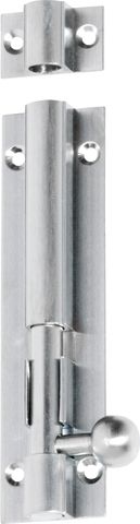 TRADCO BARREL BOLT SATIN CHROME L100XW25MM BOLT 7.5MM