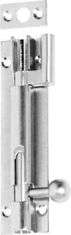 TRADCO BARREL BOLT OFFSET SATIN CHROME L100XW25MM