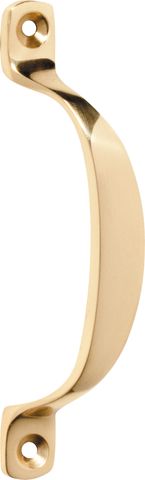 TRADCO CABINET PULL HANDLE OFFSET POLISHED BRASS L100XP20MM