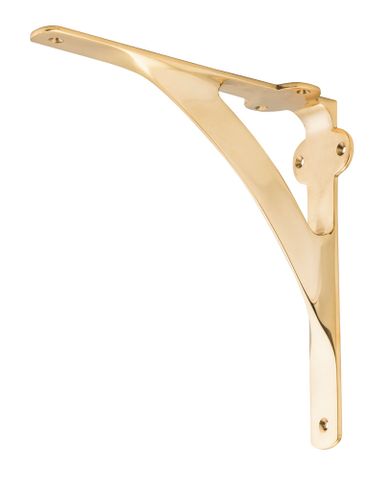 Tradco TRA1542 Shelf Bracket Large Polished Brass H200xp200mm