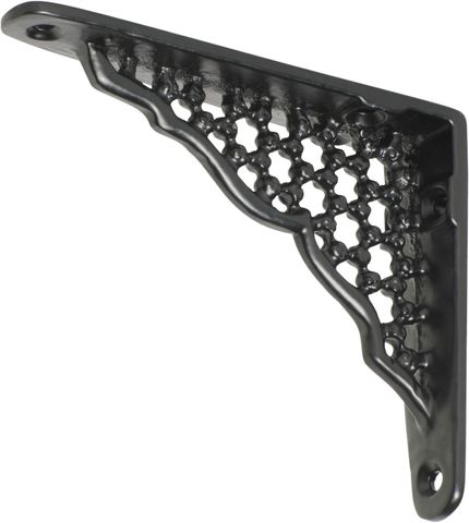 TRADCO SHELF BRACKET IRON ORNATE MATT BLACK H80XP100MM