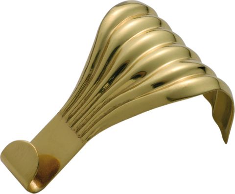 TRADCO PICTURE RAIL HOOK FLUTED POLISHED BRASS H50XW33MM