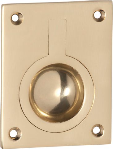 TRADCO FLUSH RING PULL POLISHED BRASS H63XW50MM