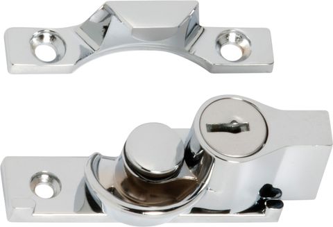 TRADCO SASH FASTENER LOCKING NARROW ZINC ALLOY CHROME PLATED