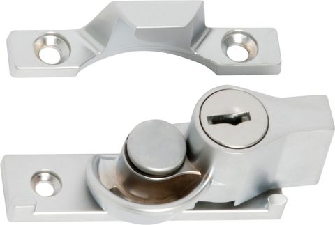 TRADCO SASH FASTENER LOCKING NARROW ZINC ALLOY SATIN CHROME